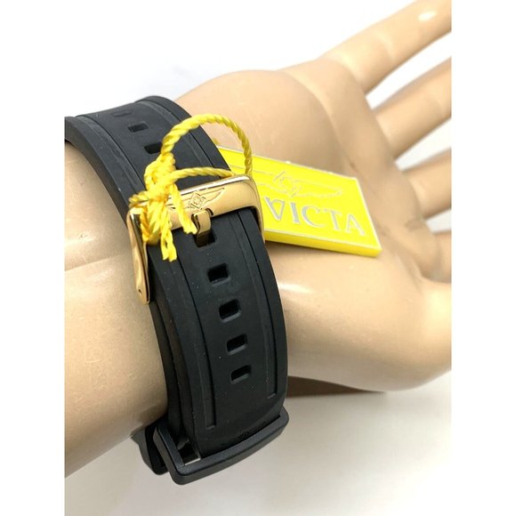 Invicta Men's Watch 21738 Aviator Quartz Chronograph Gold Black Rubber Band 48mm - Picture 11 of 15